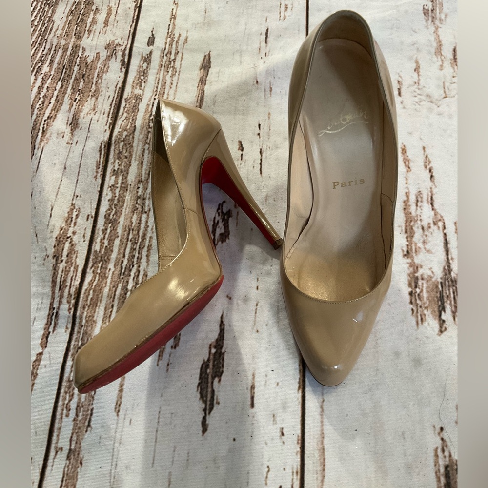 Christian Louboutin Nude Patent Leather Heels